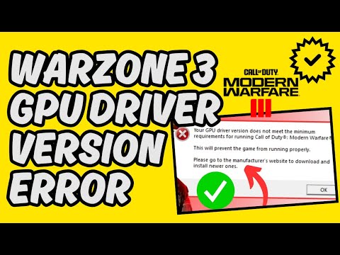 [Easy Fix] Warzone 3 GPU Driver Version Error