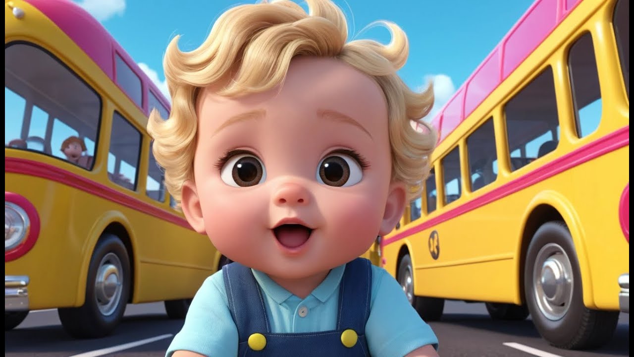 Wheels on the Bus Go Round and Round | Fun Nursery Rhyme for Kids | Baby Learning Songs