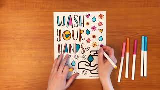 Wash Your Hands - Coronavirus Stress Relief Coloring Time Lapse