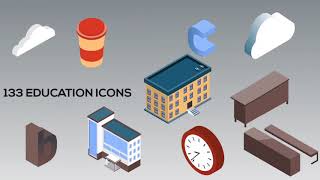Isometric Back to School and E-Learning Kit - After Effects Template