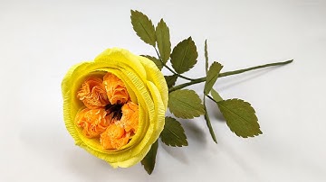 Cute David Austin Rose | Crepe Paper Austin Rose DIY