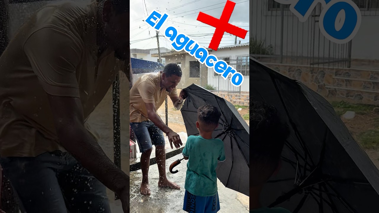 Thiago se va solo para la calle en pleno aguacero #shorts