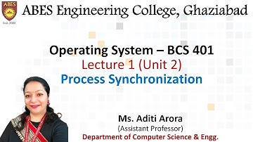 Lecture 1 (Unit 2) || Process Synchronization || Operating System (BCS-401)