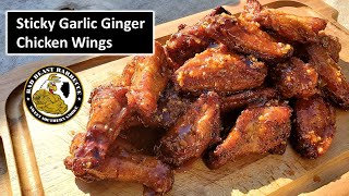 Sticky Ginger Garlic Chicken Wings on the Kamado Big Joe III #JustWingIt