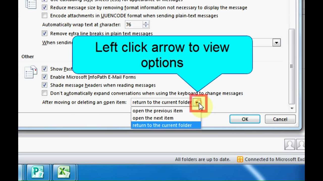 How to Stop Going Back to the Inbox After Moving/Deleting e-mail in Outlook 2010 -by TTM iphone 8 plus ราคา