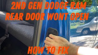 2nd Gen Dodge Ram 1500 (1998-2001) Rear Door Not Working Fix - How To Open Rear Door When Stuck