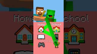 JJ Draw Connect Home or School 🤩🤔 - MAIZEN Minecraft Animation #shorts