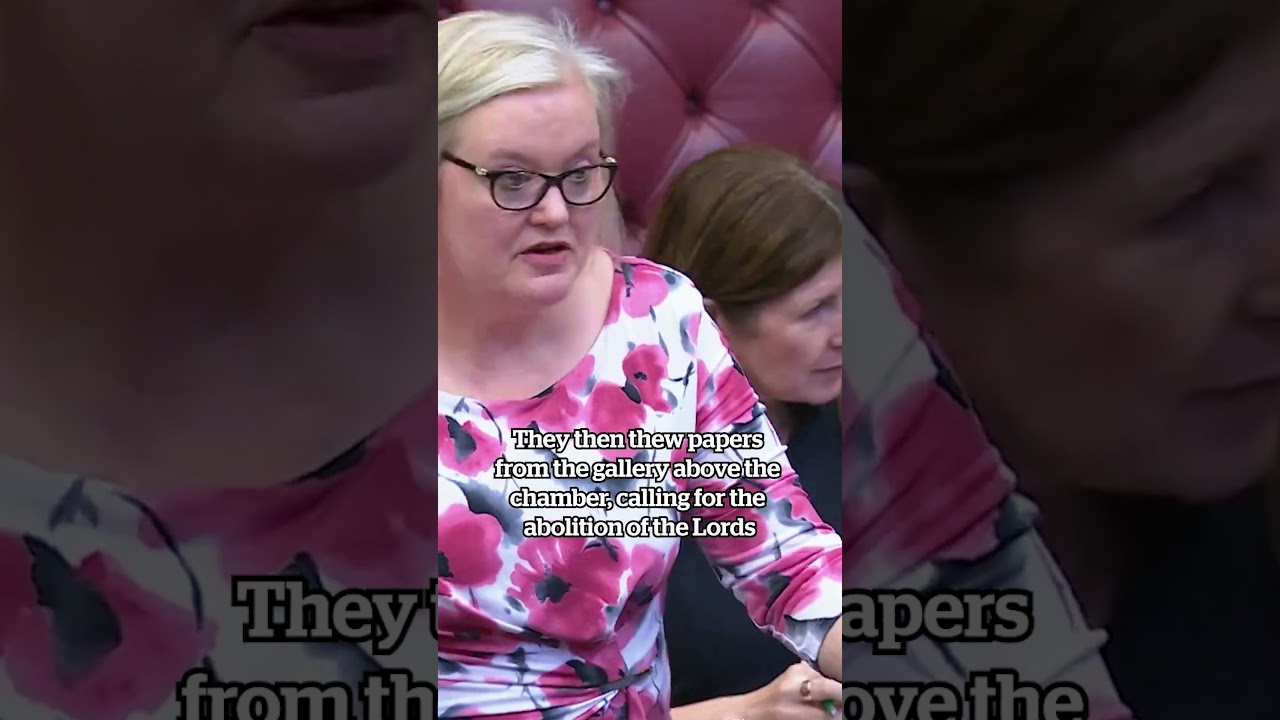 WATCH: House of Lords Disrupted By Protesters Throwing Leaflets