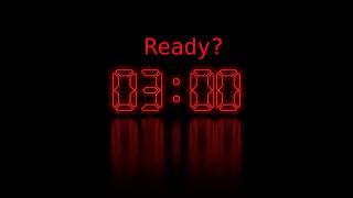 3 Minute Timer | Neon red digital glow.