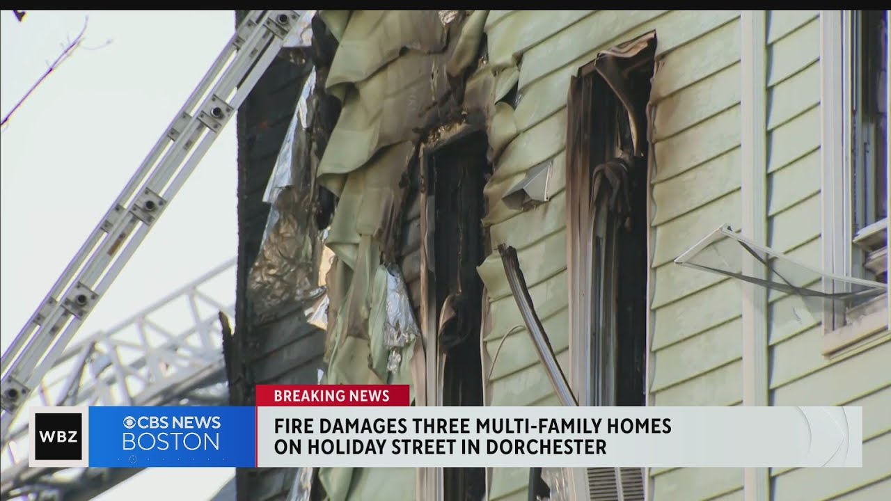 Fire damages 3 multi-family homes in Dorchester - YouTube
