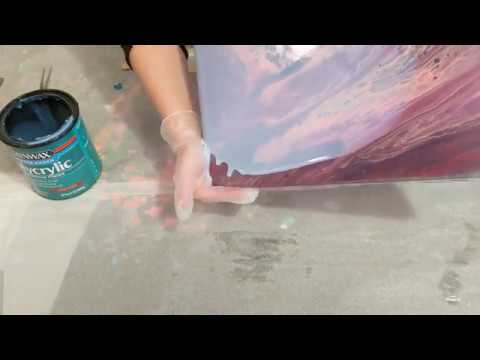 Sealing Acrylic Pour Painting with Liquitex Gloss Varnish #YT100