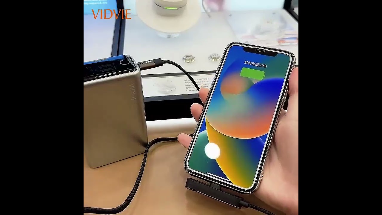 VIDVIE Type-C to Type-C Cable Foldable Bracket for Holding a Phone.