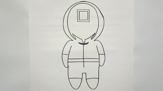How to Draw Squid Game Red Guard Uniform | Squid Game Drawing