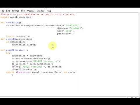 python program to Connect to your database server and print its version ...