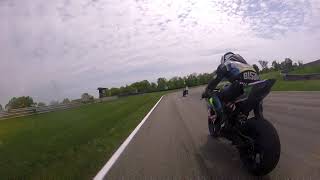 Trying to keep up with some fast riders on my Yamaha R7 at Pitt Race Evolve GT session 3 on 5/3/24