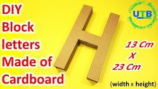 How to Make 3D Letters Out of Cardboard, how to make letter standee, letter H