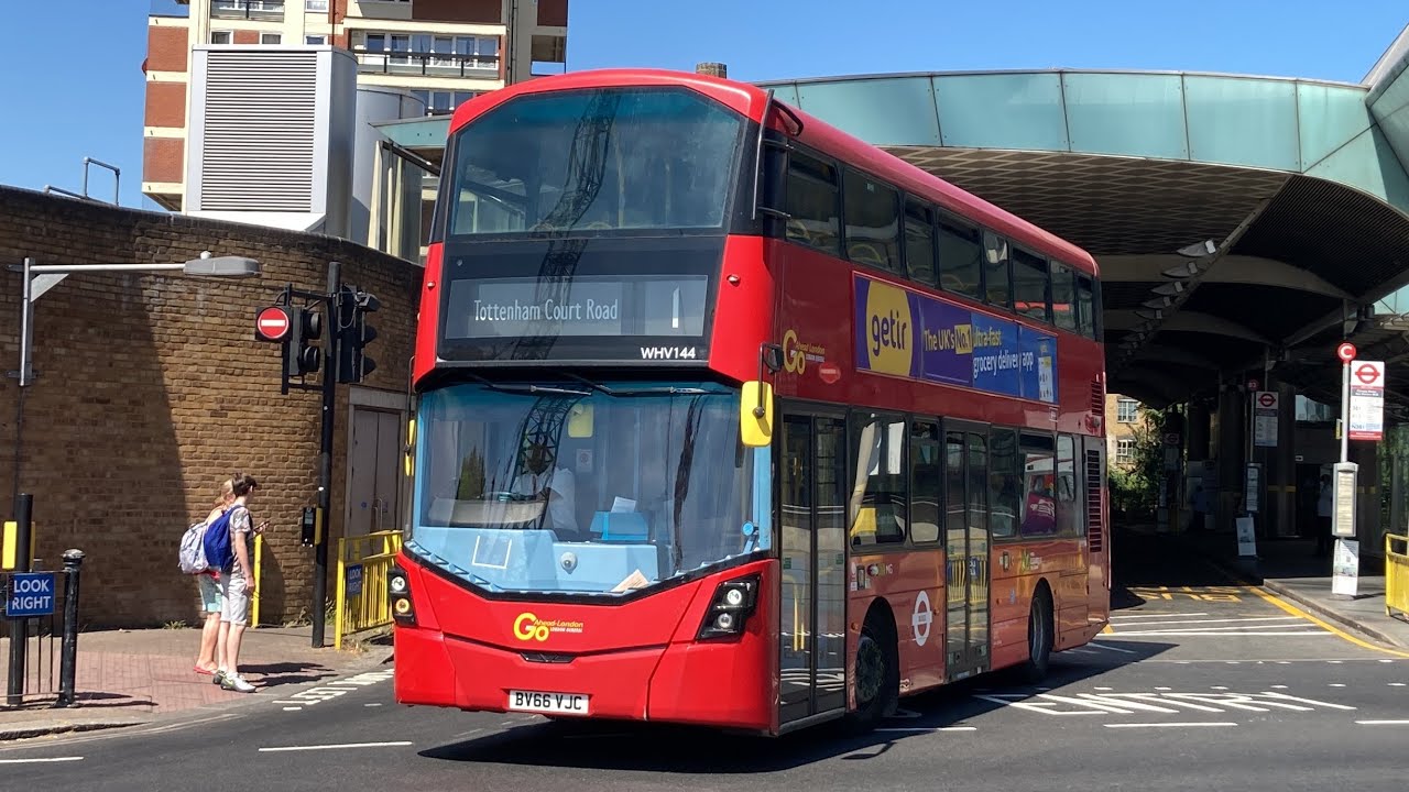 FRV. Go Ahead Route 1. Tottenham Court Road - Canada Water. Wright Gemini 3 B5LH WHV144 (BV66 VJC)