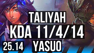 TALIYAH vs YASUO (MID) | 11/4/14, Godlike | EUW Master | 25.14
