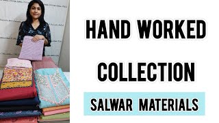 SEMI SILK | COTTON | BULLION ROSE | CUT BEADS | MIRROR WORK | SALWAR MATERIALS | WHATSAPP 9980215090