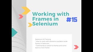 Working with frames in Selenium #15