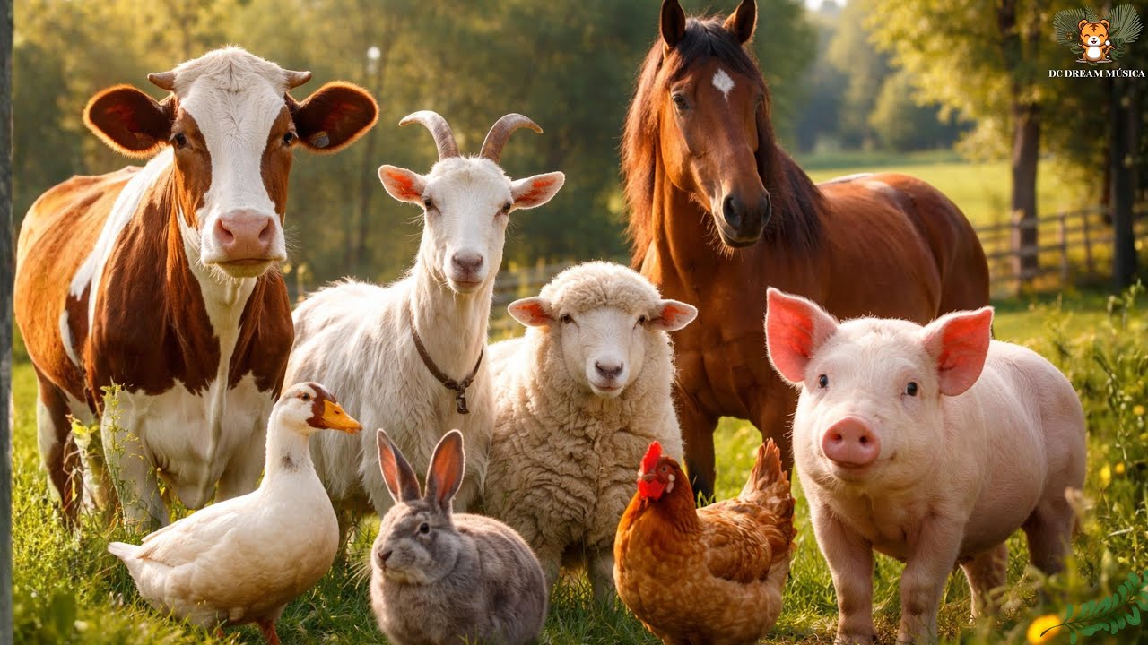 Farm Animal Sound Collection: Cow, Goat, Sheep, Pig, Chicken, Duck, Rabbit, Horse - Cute Animals