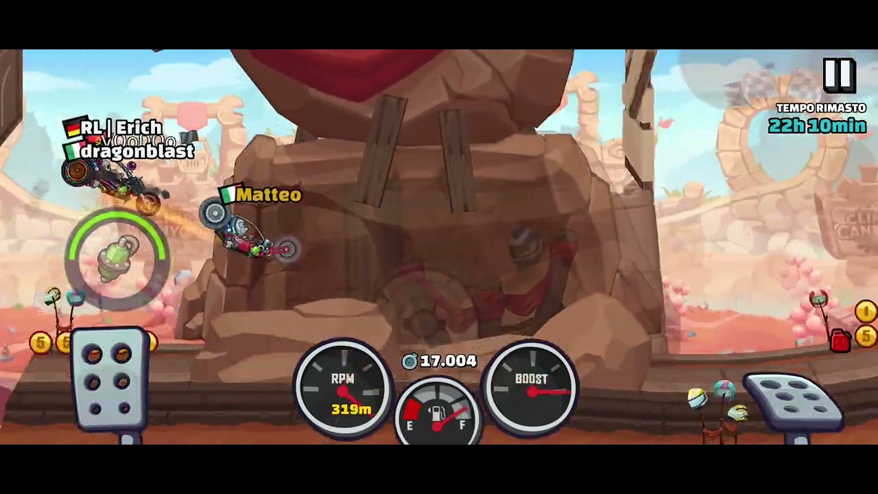 Hill climb racing 2 pista facile rotator 3000 tempo con il rotatore in (27.790s)