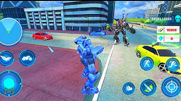 Robot Gundam Transformation Eagle Bike Shooting: Robot Transform Game #2 - Android Gameplay