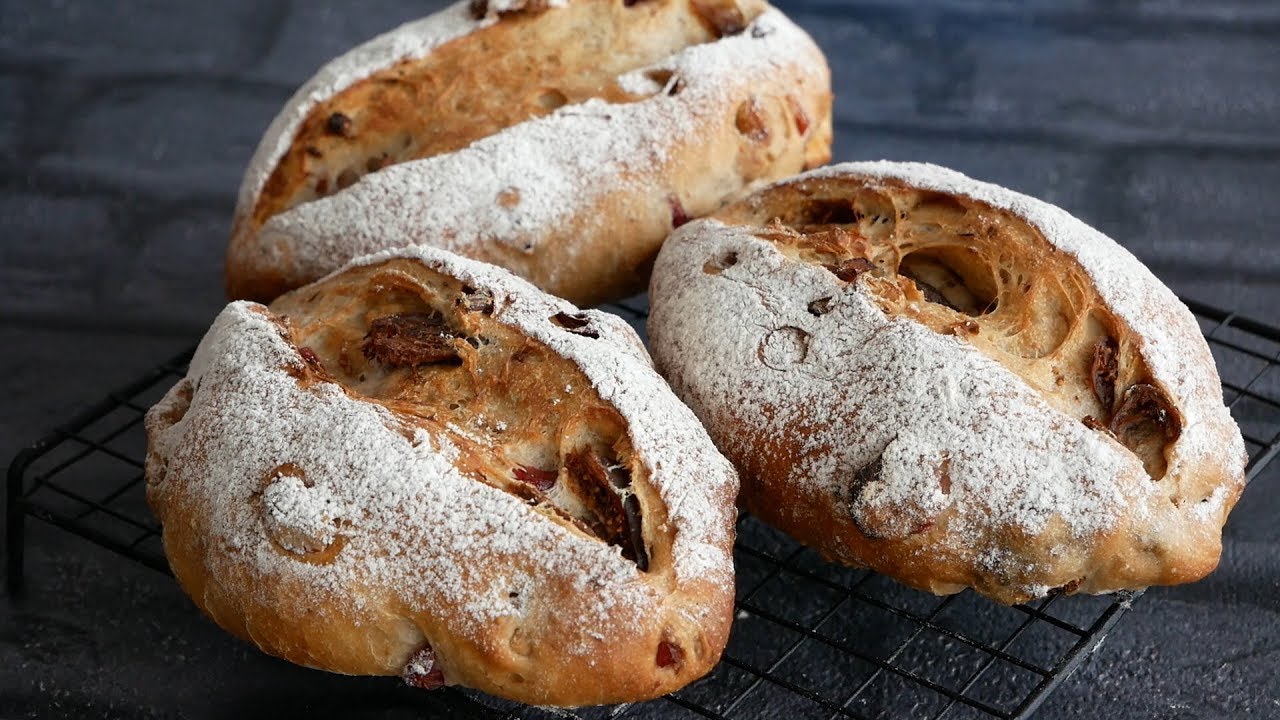 ⁣無花果と胡桃とクランベリーのパン | Fig, Walnut, and Cranberry Bread