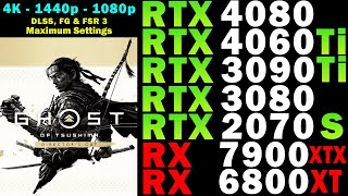 Ghost of Tsushima | RTX 4080, 4060 Ti, 3090 Ti, 3080, 2070 S | RX 7900 XTX, 6800 XT | 4K 1440p 1080p