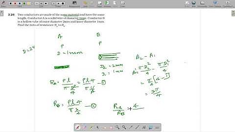3.26 Two conductors are made of the same material and have the same length. Conductor A is a solid