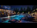 Relax By A Private Luxury Pool At An Exclusive Modern Mansion | Fall Asleep Fast | 8Hrs | 4K