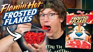 Flamin' Hot Frosted Flakes Taste Test (World's SPICIEST Cereal)