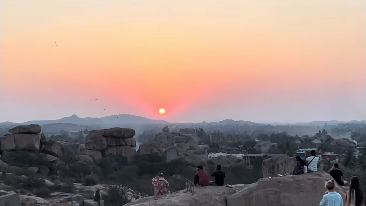 Sun set at Hemakuta Hill (Hampi Day 1 ) #marathivlog #2025 