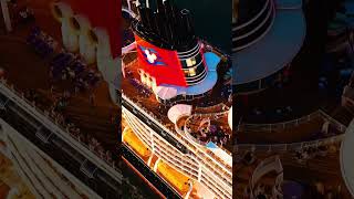 Disney Wish departs at sunset! Have you been on Disney Cruise Lines newest ship yet? #cruiseship
