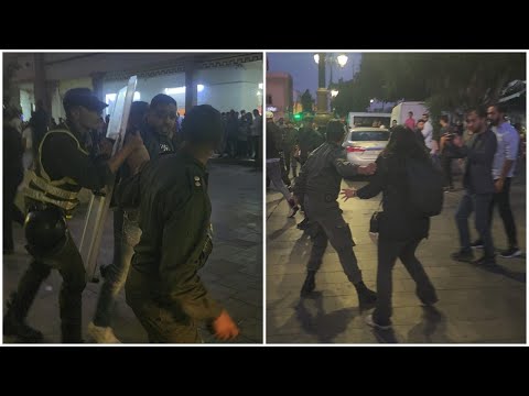 الرباط تش تعل عن ف واعتق الات بالجملة في مظاهرة غ اضبة