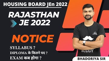 RAJASTHAN HOUSING BOARD JEn 2022 VACANCY RHB JE 2022 SYLLABUS EXAM DATE NOTICIFICATION RAJ JEN