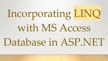 Incorporating LINQ with MS Access Database in ASP.NET