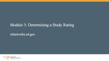 WWC Single Case Design Training, Module 3: Determining a Study Rating