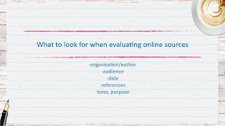 Evaluating Online Sources