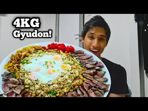 MASSIVE 4KG STEAK GYUDON CHALLENGE!   Supporting Local Singapore Restaurant!   Beef Bowl Mukbang!