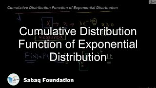 Cumulative Distribution Function of Exponential Distribution, Statistics Lecture | Sabaq.pk