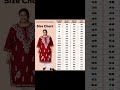 Girls Kurti Size Chart | size chart | size chart for girls | #kurtis #kurtiscollection #kurtistyles