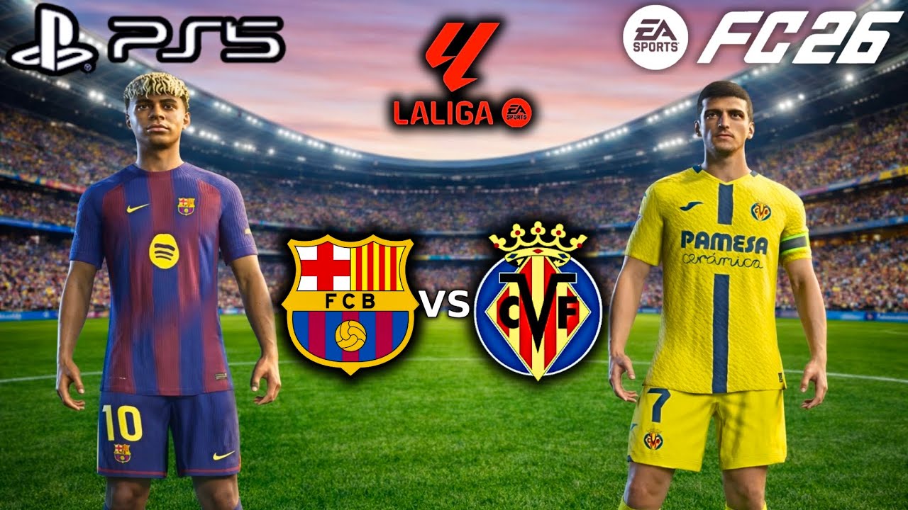 FC26 - Barcelona vs Villarreal | La Liga 25/26 Full Match | PS5 Gameplay {4K60}
