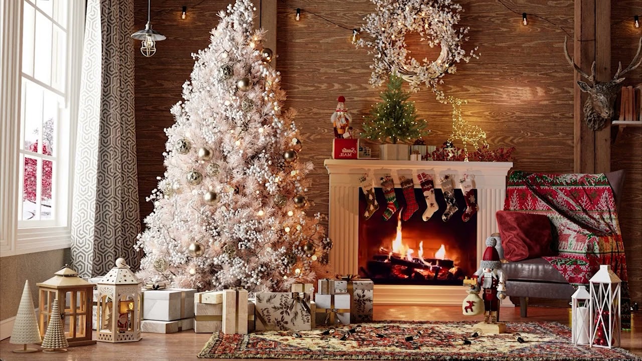 Christmas Music With A Warm Fireplace, Recreating A Peaceful Christmas Atmosphere For Everyone 