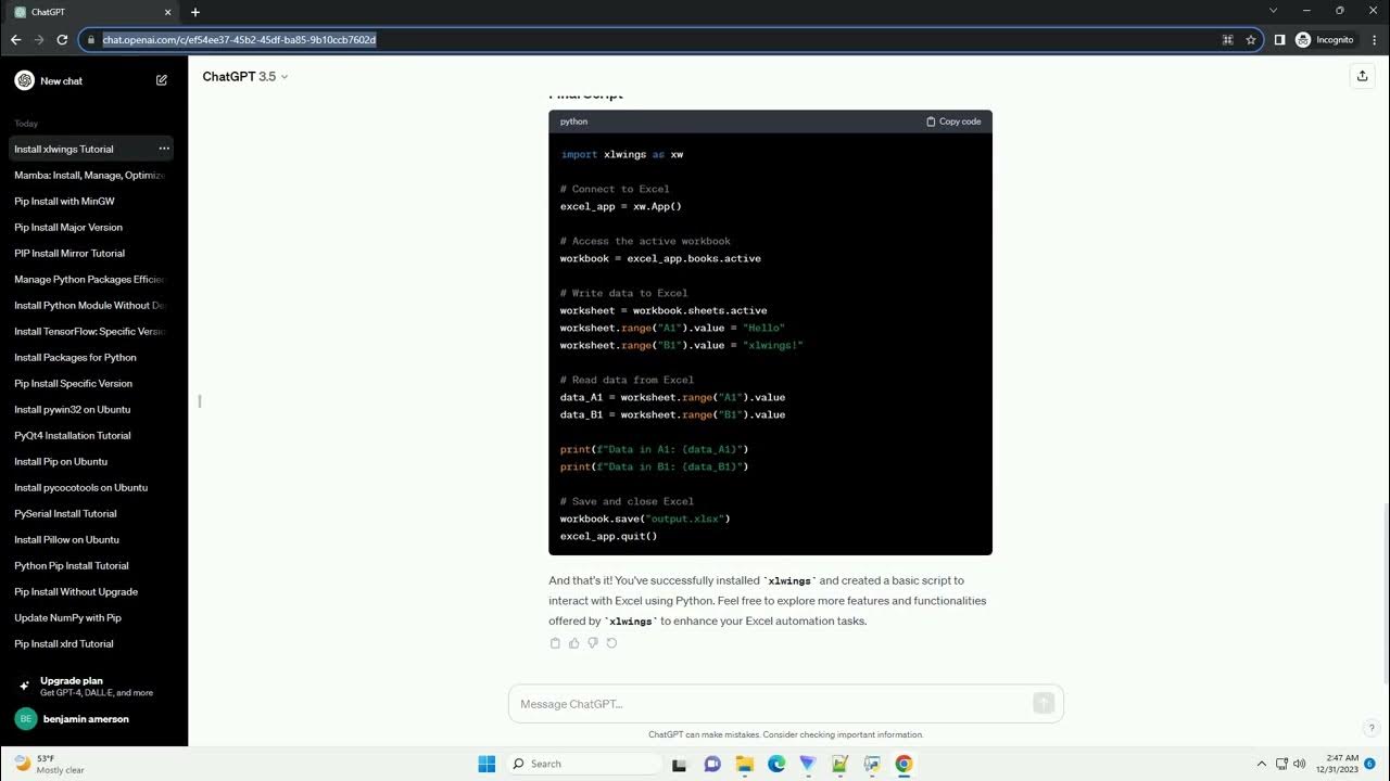 how to pip install xlwings - YouTube