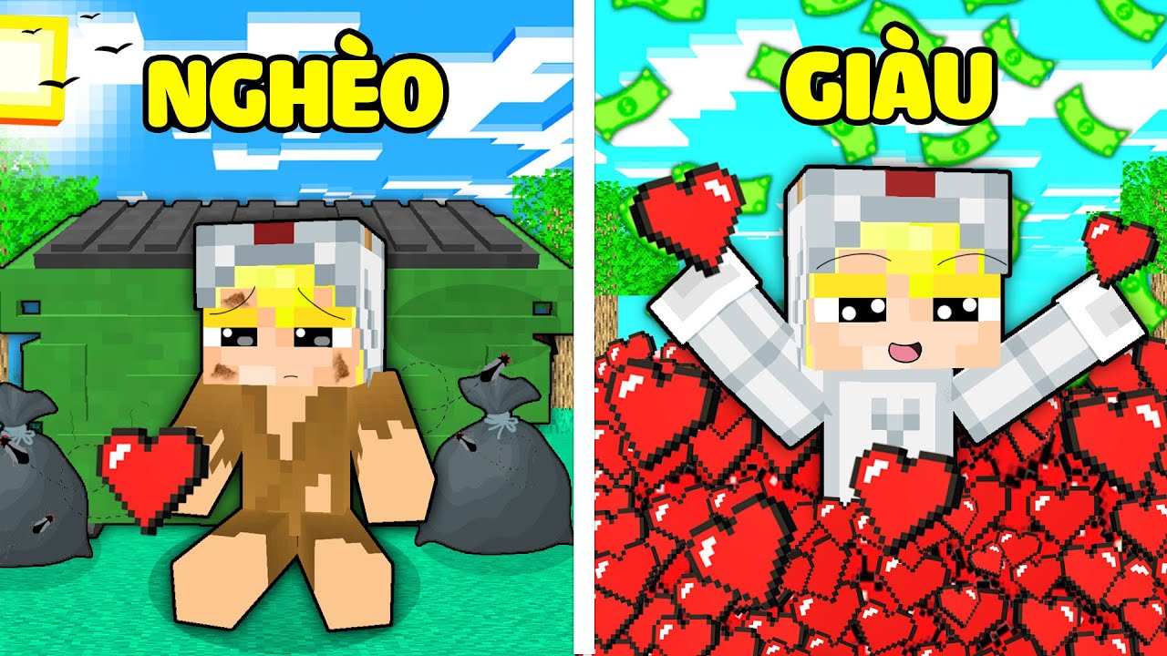 Tô Gà Nhưng Nếu Trái Tim = Tiền Trong Minecraft!!! 💲💲🤑🤑 - YouTube