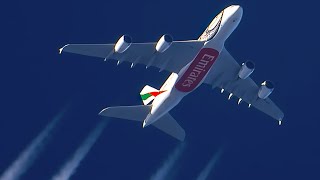 20 MINUTES of HIGH ALTITUDE PLANESPOTTING | Contrails over Europe ! (A380,A350,B777,B787,A330,G7000)