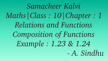 10th Maths Samacheer | Chapter 1| Relations & Functions | Example 1.23 & 1. 24