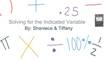 Solving for the Indicated Variable by Shaniece & Tiffany