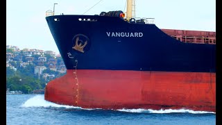 Bulk Carrier Ship VANGUARD Passed Near Embankment Istanbul